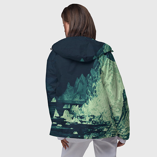 Женская ветровка Dream on стилизованный скалистый берег / 3D-Черный – фото 4