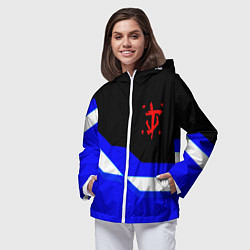 Ветровка с капюшоном женская Doom sport geometry, цвет: 3D-белый — фото 2