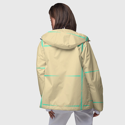 Женская ветровка Color beige green stripes / 3D-Белый – фото 4