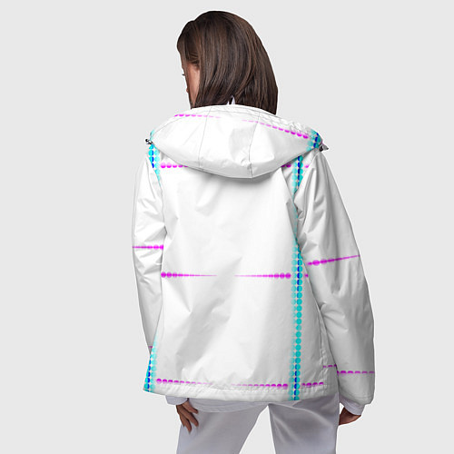 Женская ветровка Color white blue pink stripes / 3D-Белый – фото 4