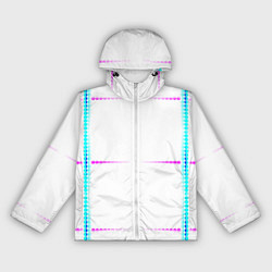 Ветровка с капюшоном женская Color white blue pink stripes, цвет: 3D-белый