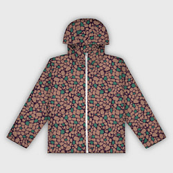 Женская ветровка Мелкий мозаичный коричневый зеленый узор хакки