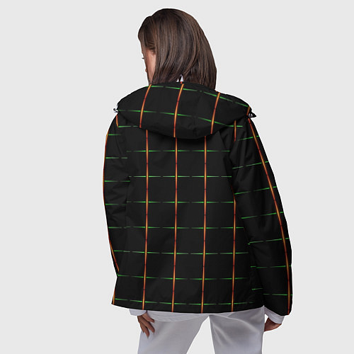 Женская ветровка Color black orange green crosses / 3D-Белый – фото 4