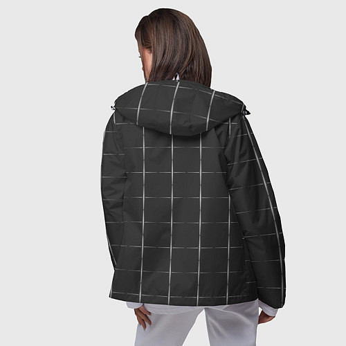 Женская ветровка Color grey white lines / 3D-Белый – фото 4