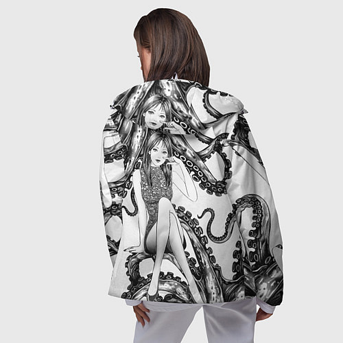 Женская ветровка Junji Ito Death Stranding Tomie and octopus patter / 3D-Белый – фото 4
