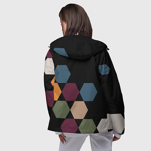 Женская ветровка Honeycombs autumn colors / 3D-Белый – фото 4