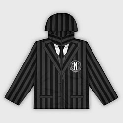 Ветровка с капюшоном женская Форма как у Уэнсдэй Аддамс верх, цвет: 3D-черный