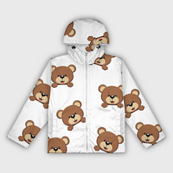 Ветровка с капюшоном женская Мордашка мишки, цвет: 3D-белый