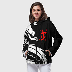 Ветровка с капюшоном женская Doom dragon steel, цвет: 3D-черный — фото 2