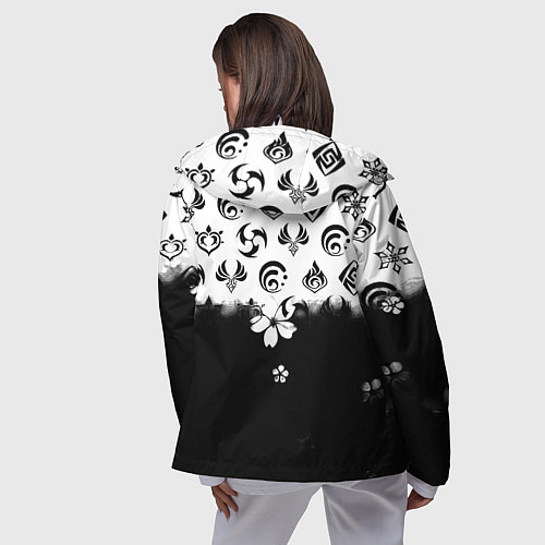 Женская ветровка Doom черно белые аниме / 3D-Белый – фото 4