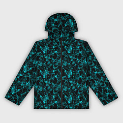 Женская ветровка Голубой с черным абстрактный узор