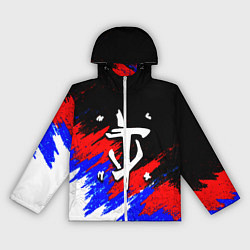 Ветровка с капюшоном женская Doom триколор краски, цвет: 3D-белый