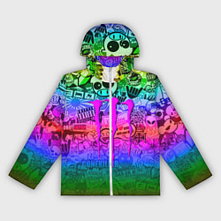 Женская ветровка Monster energy неоновые стикеры