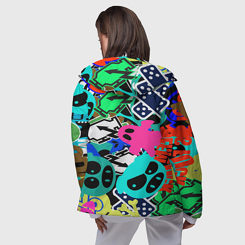 Женская ветровка Monster energy стикеры / 3D-Белый – фото 4