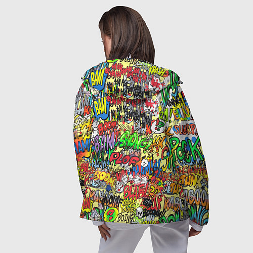 Женская ветровка Monster energy sticker grafity / 3D-Белый – фото 4