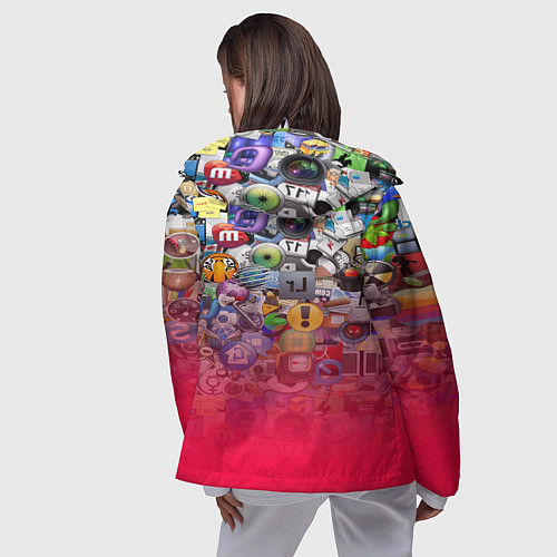 Женская ветровка Monster energy social stiker / 3D-Белый – фото 4