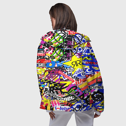 Женская ветровка Monster energy бренды стикеры / 3D-Белый – фото 4