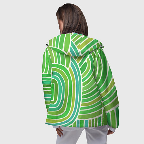 Женская ветровка Абстрактный узор зеленый / 3D-Белый – фото 4