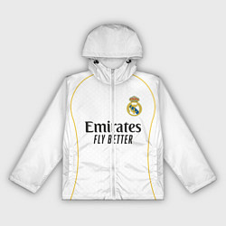 Ветровка с капюшоном женская Реал Мадрид домашняя форма 2025 2026, цвет: 3D-белый