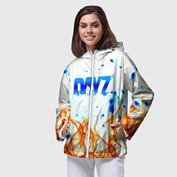 Ветровка с капюшоном женская Dayz огненное пламя, цвет: 3D-белый — фото 2