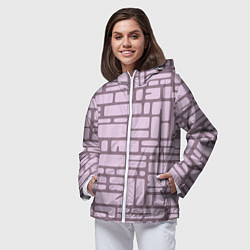 Ветровка с капюшоном женская Кирпичная кладка, цвет: 3D-белый — фото 2