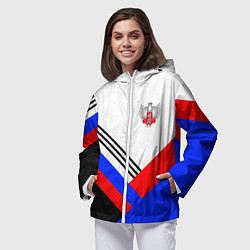 Ветровка с капюшоном женская Федерация бокса - Россия, цвет: 3D-белый — фото 2