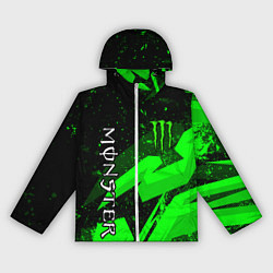 Женская ветровка Monster energy - зеленые брызги