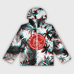 Ветровка с капюшоном женская Ajax тропики глитч, цвет: 3D-белый