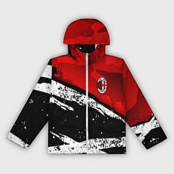 Ветровка с капюшоном женская ФК Милан - потертости, цвет: 3D-белый