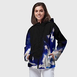 Ветровка с капюшоном женская Синее пламя, цвет: 3D-черный — фото 2