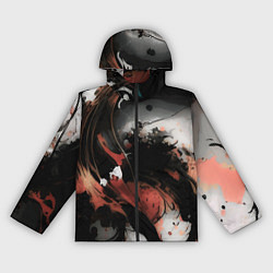 Женская ветровка Тёмные краски абстракция красно-чёрный