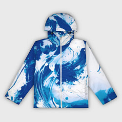 Женская ветровка Бело-синий абстракция морская волна