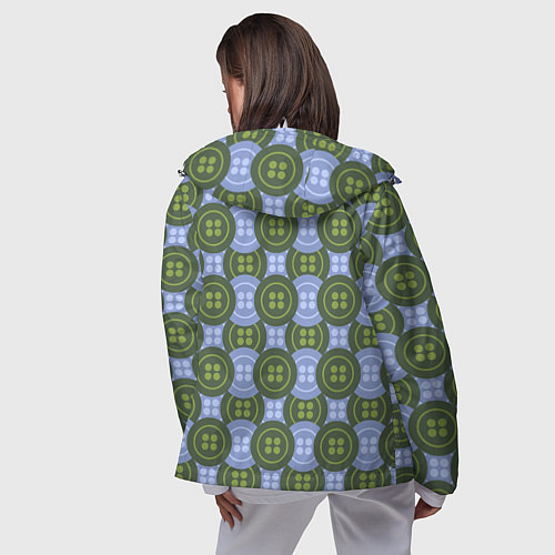 Женская ветровка Зеленые и синие пуговицы / 3D-Белый – фото 4