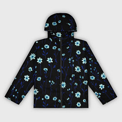 Женская ветровка Паттерн с маленькими синими цветами