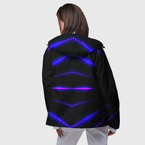Женская ветровка Color black neon stripes / 3D-Белый – фото 4
