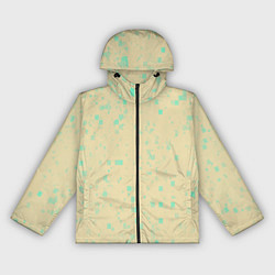 Ветровка с капюшоном женская Color beige turquoise, цвет: 3D-черный