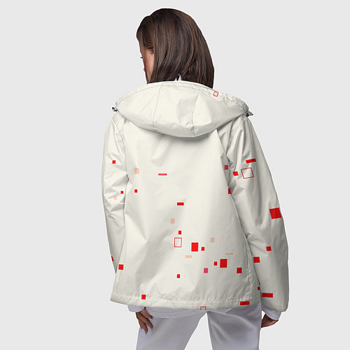 Женская ветровка Color white red shapes / 3D-Белый – фото 4