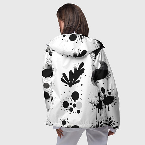 Женская ветровка Растительный паттерн и кляксы - Милан / 3D-Белый – фото 4
