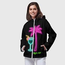 Ветровка с капюшоном женская Night club, цвет: 3D-белый — фото 2