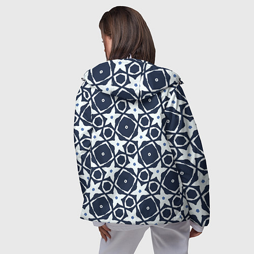 Женская ветровка Звезды и ромбы на синем / 3D-Белый – фото 4