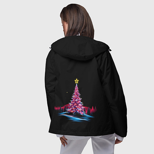 Женская ветровка New year eve in the forest / 3D-Белый – фото 4