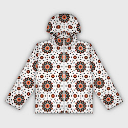 Ветровка с капюшоном женская Геометрические цветы на белом, цвет: 3D-белый