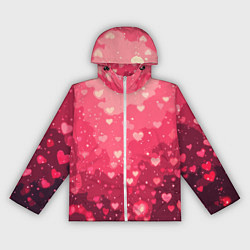Женская ветровка Розовый с сердечками паттерн