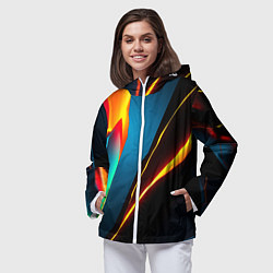 Ветровка с капюшоном женская Multicoloured neon, цвет: 3D-белый — фото 2