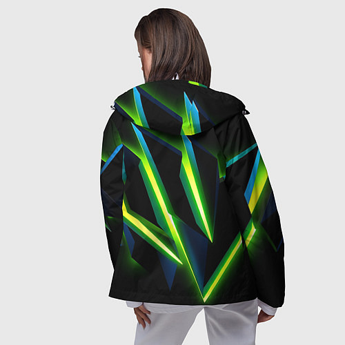 Женская ветровка Geometric neon / 3D-Белый – фото 4