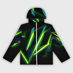 Ветровка с капюшоном женская Geometric neon, цвет: 3D-белый