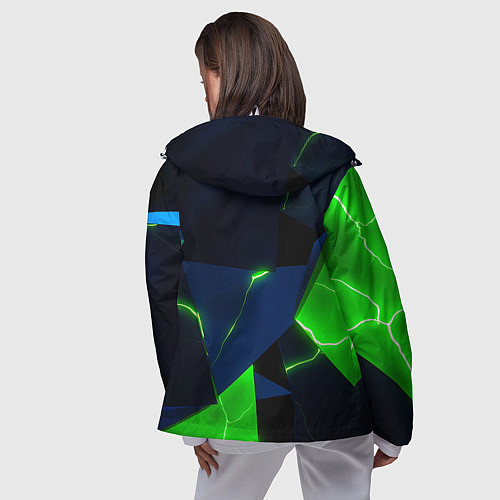 Женская ветровка Neon tile green / 3D-Белый – фото 4