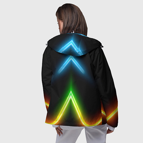 Женская ветровка Neon multicolored lines / 3D-Белый – фото 4