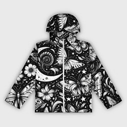 Женская ветровка Паттерн из бабочек цветов и луны - нейроарт