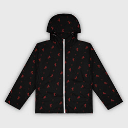 Ветровка с капюшоном женская Красный конь паттерн, цвет: 3D-белый